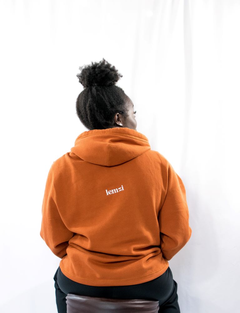 Unisex Cross Neck Loose Fit Cotton Hoodie - Orange – Lemzi