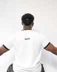 Unisex Short Sleeved 3 Ringer T-shirt  - WHITE & BLACK RING