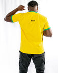 Unisex Short Sleeved 3 Ringer T-shirt - YELLOW & GREEN RING