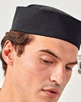 Men's Turn-Up Chef's Cotton Cap - BLACK