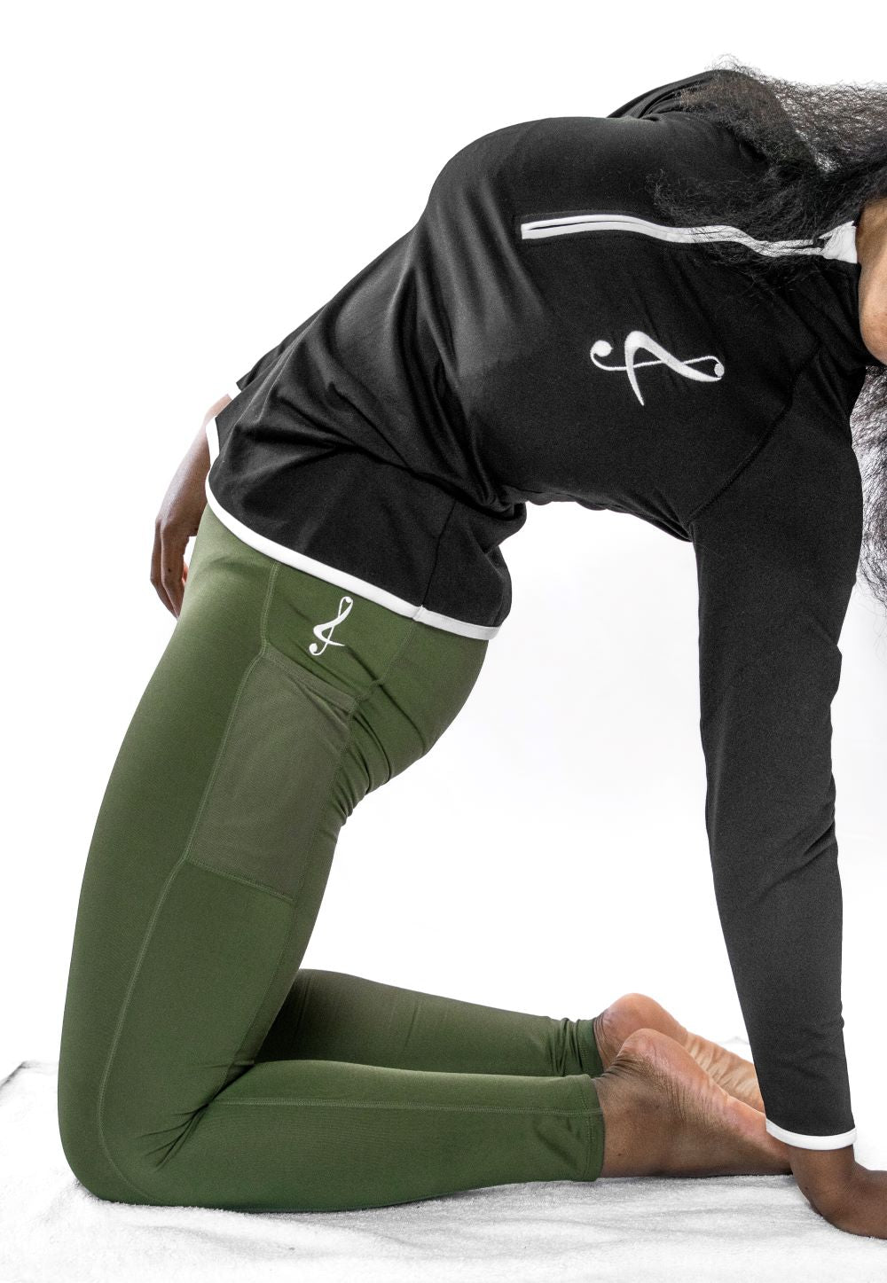 Women&#39;s Lemzi TriDri Performance SPORTS Recycled Polyester Compression Leggings - OLIVE