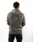 Unisex Cross Neck Loose Fit Cotton Hoodie - Charcoal & Grey