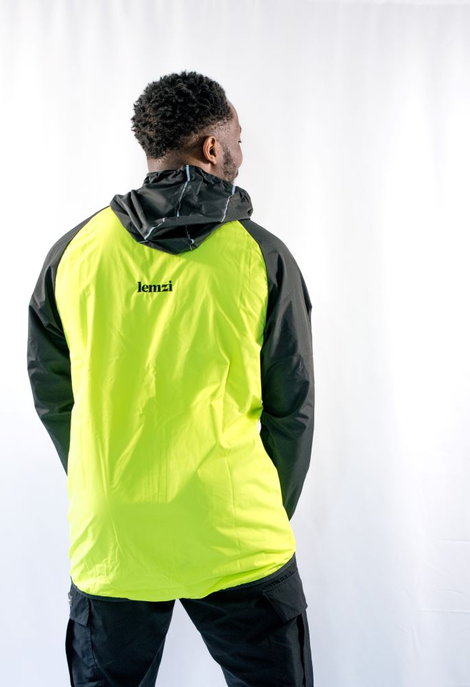 Unisex Treblelek Waterproof Lightweight Short Sportsuit Track Jacket - Yellow &amp; Black
