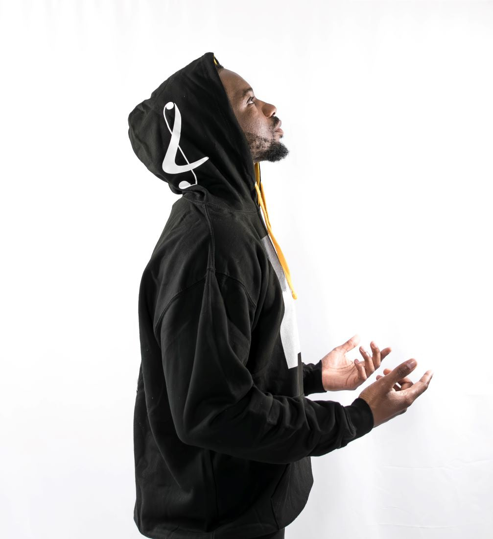 Outliers - A Creative Project (CP)  -Unisex Black &amp; Yellow Contrast Cotton Hoodie