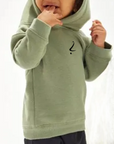 KIDS ESSENTIAL COTTON HOODIE - SOFT OLIVE