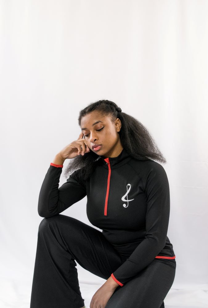 Women&#39;s SPORT Classic Fit Cool ½ Zip Sweatshirt - BLACK n RED